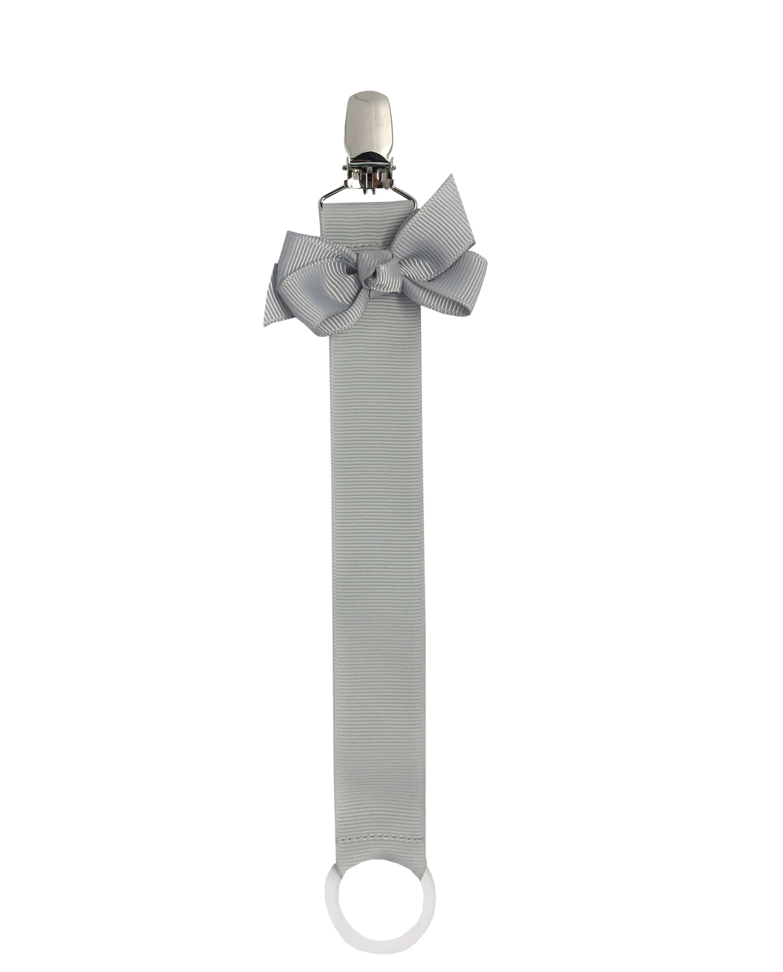 Dummy kæde i blød grå med sløjfe