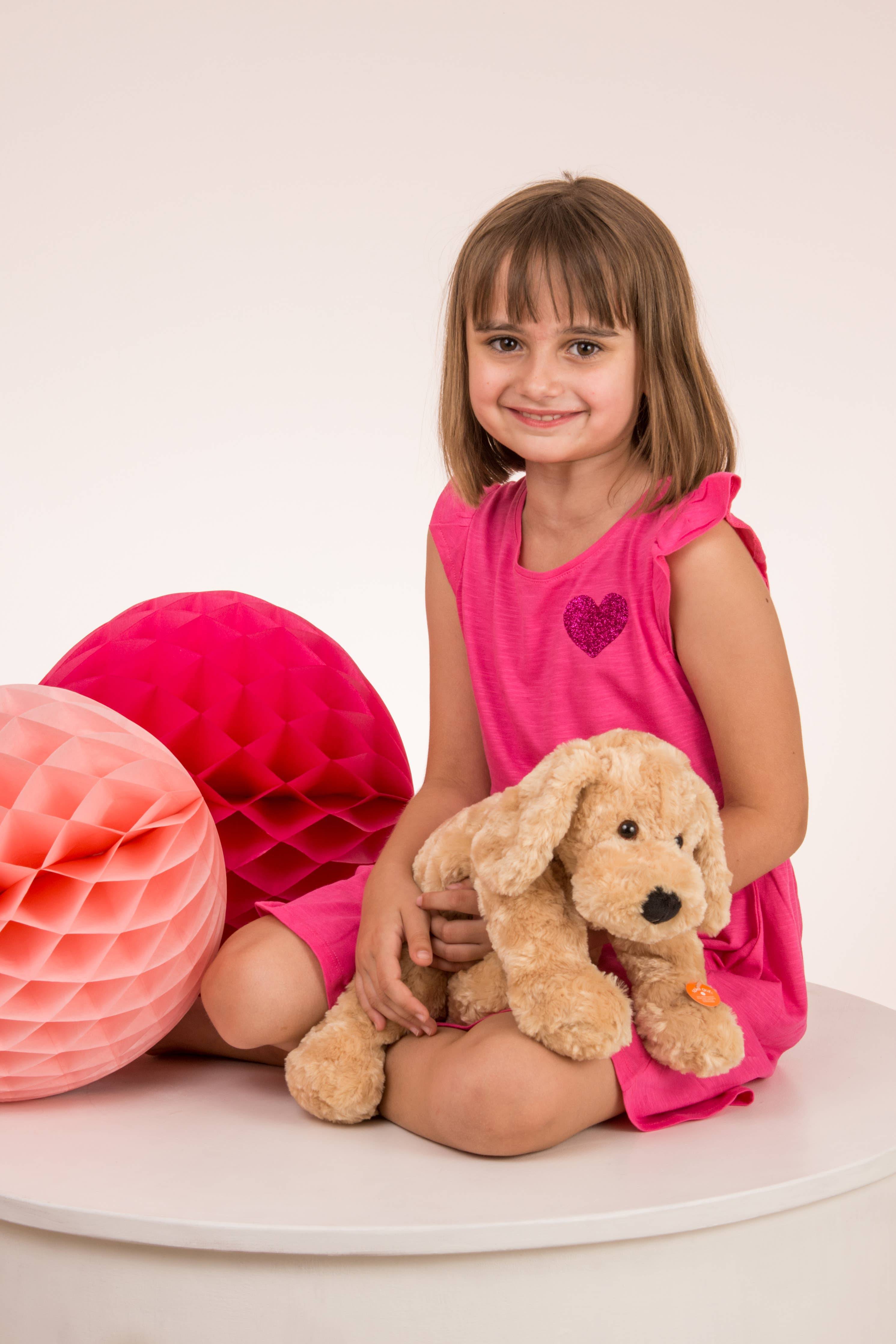 Schlenkerhund beige 40 cm - bamse - fyldt dyr