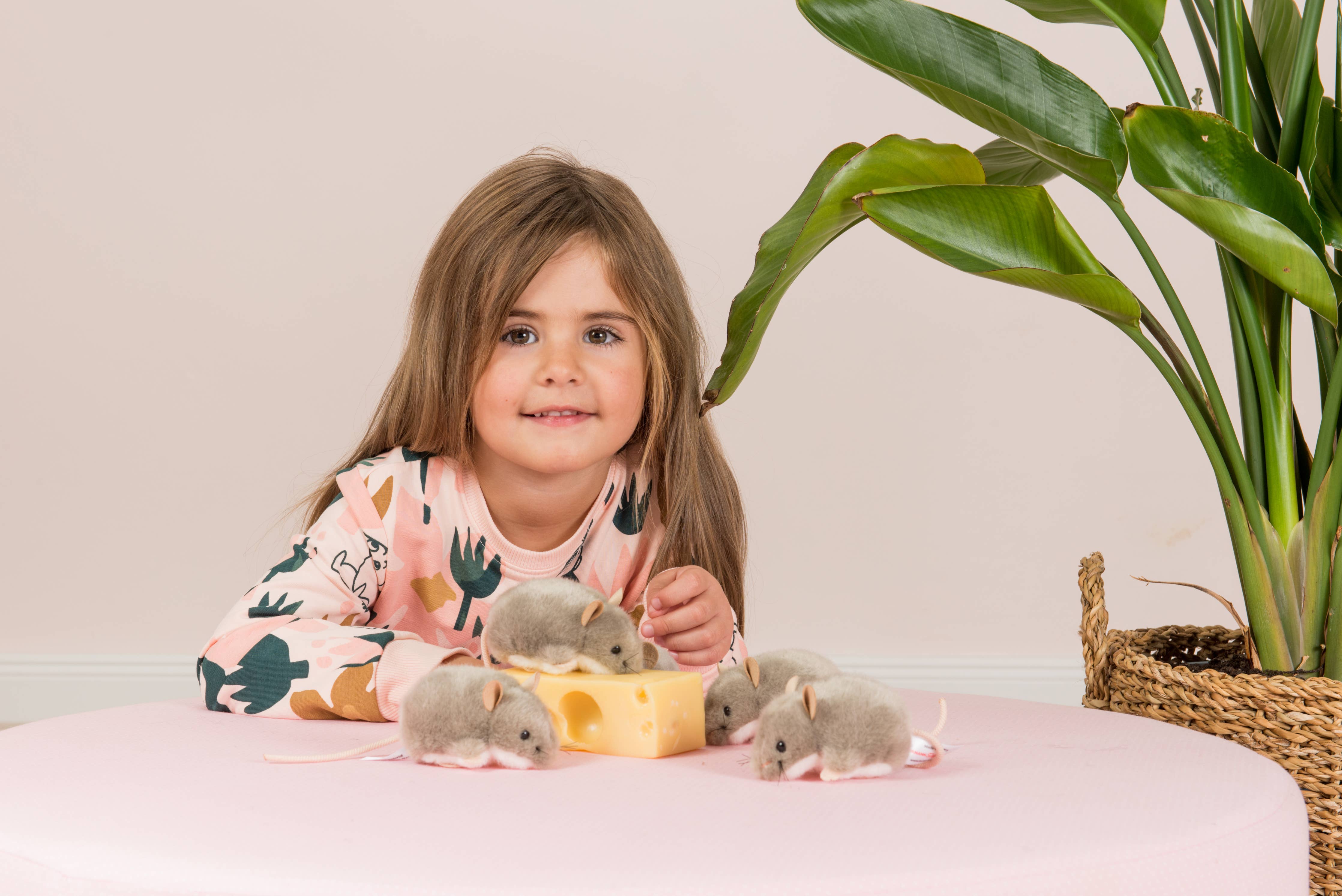 Grå mus 9 cm - plysdyr - blødt krammedyr