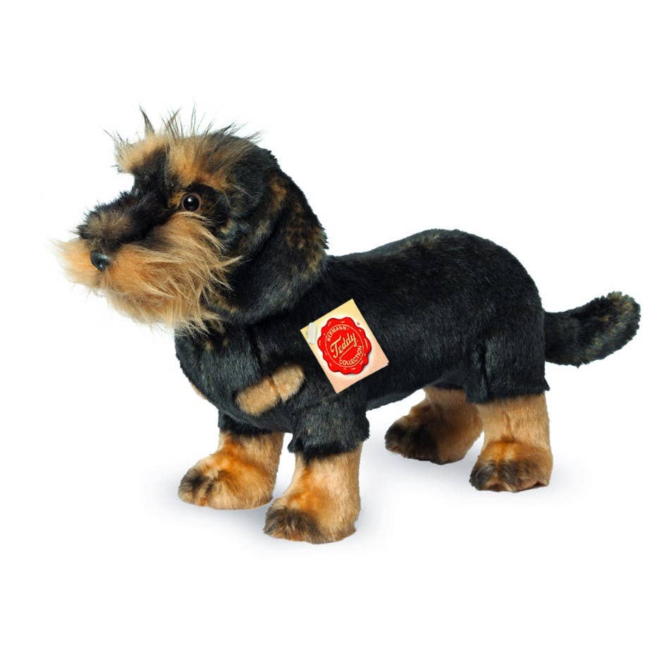 Korthåret gravhund stående 28 cm - bamse - blød legetøj