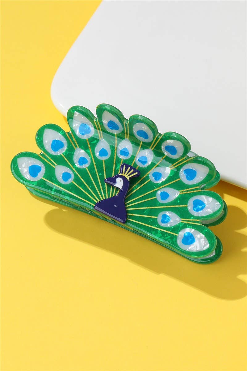 Hårklemme med påfuglemotiv | 40H1082: PEACOCK
