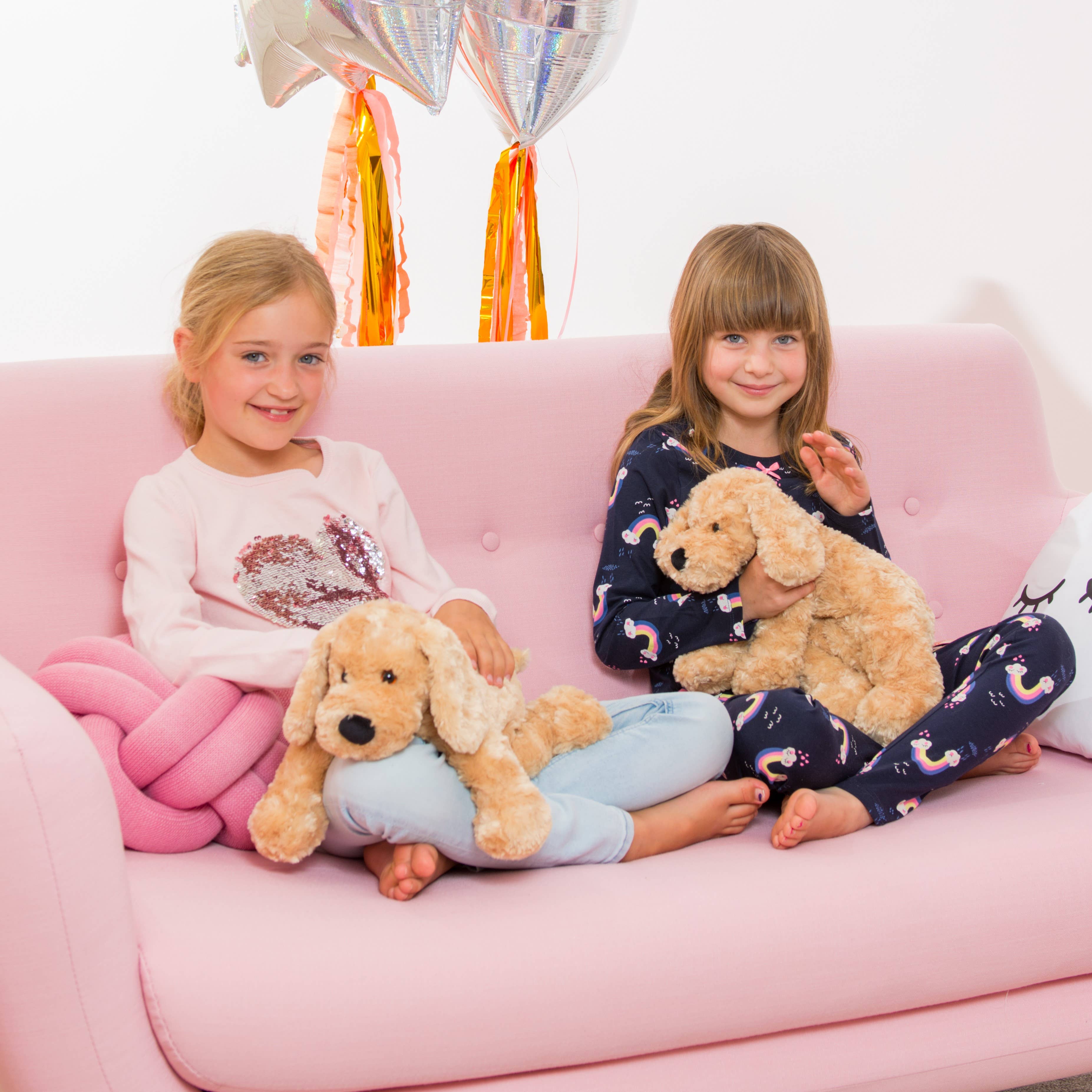 Schlenkerhund beige 40 cm - bamse - fyldt dyr