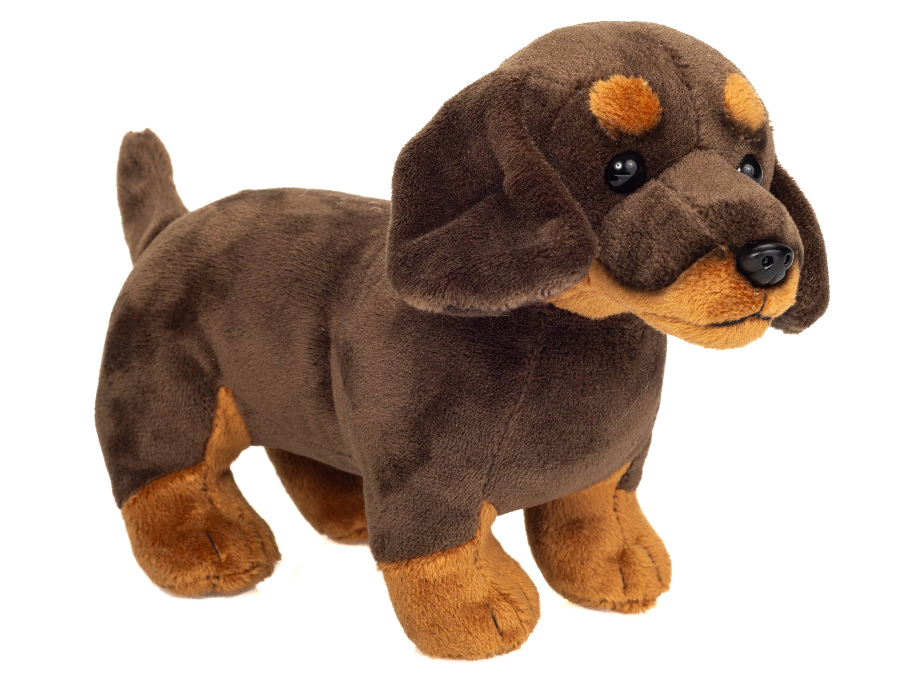 Gravhund stående 3-farvet sort. 21 cm - Plyslegetøj - Stofdyr