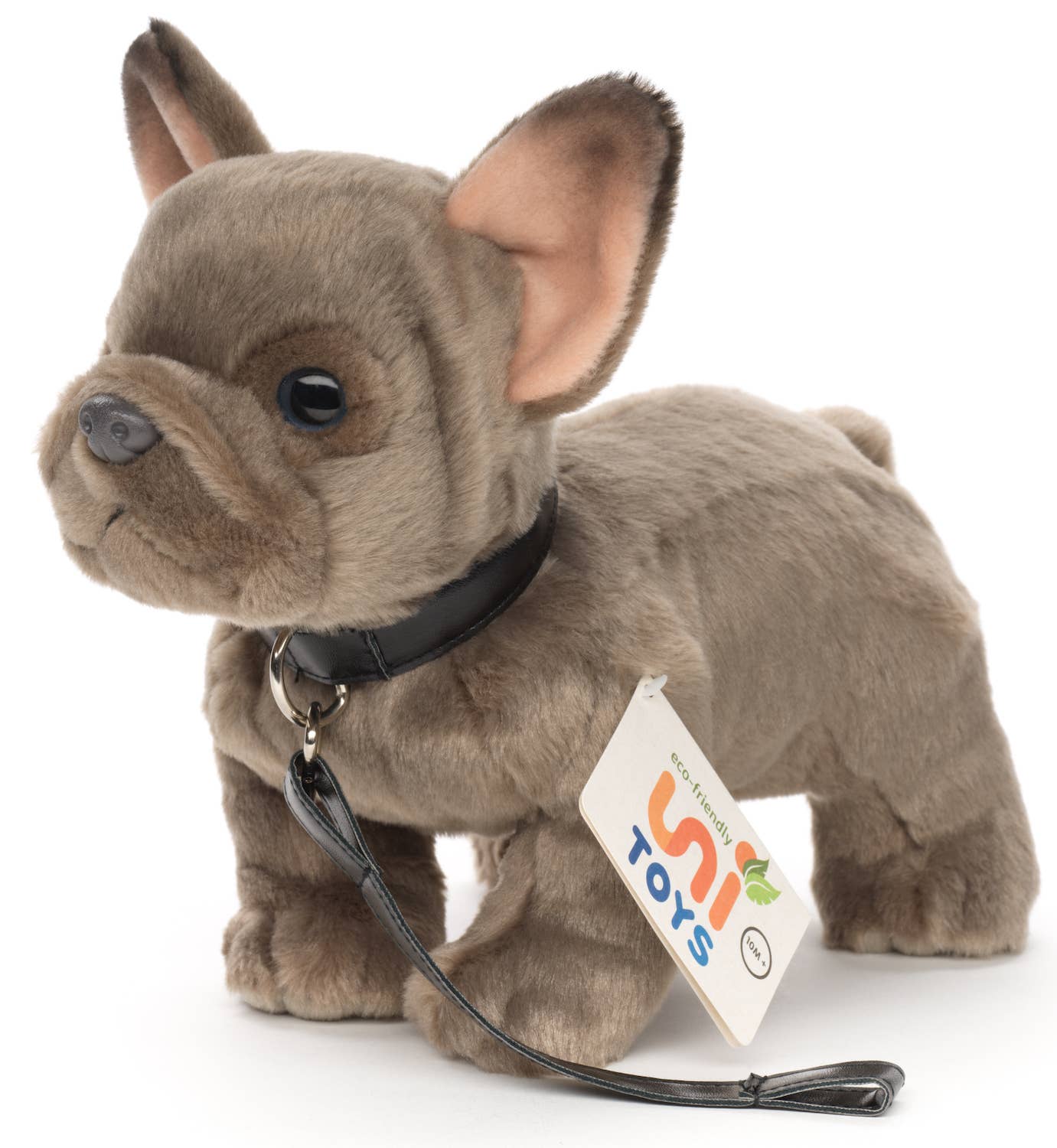 Fransk Bulldog (grå) med snor - plysdyr