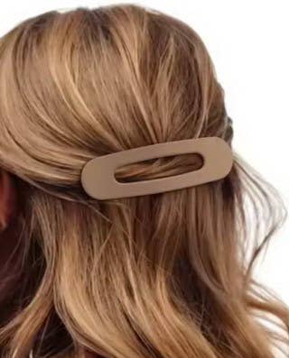 STORE OVALE FLADTLIGGENDE HÅRKLOKLIP | 40H916: Brown