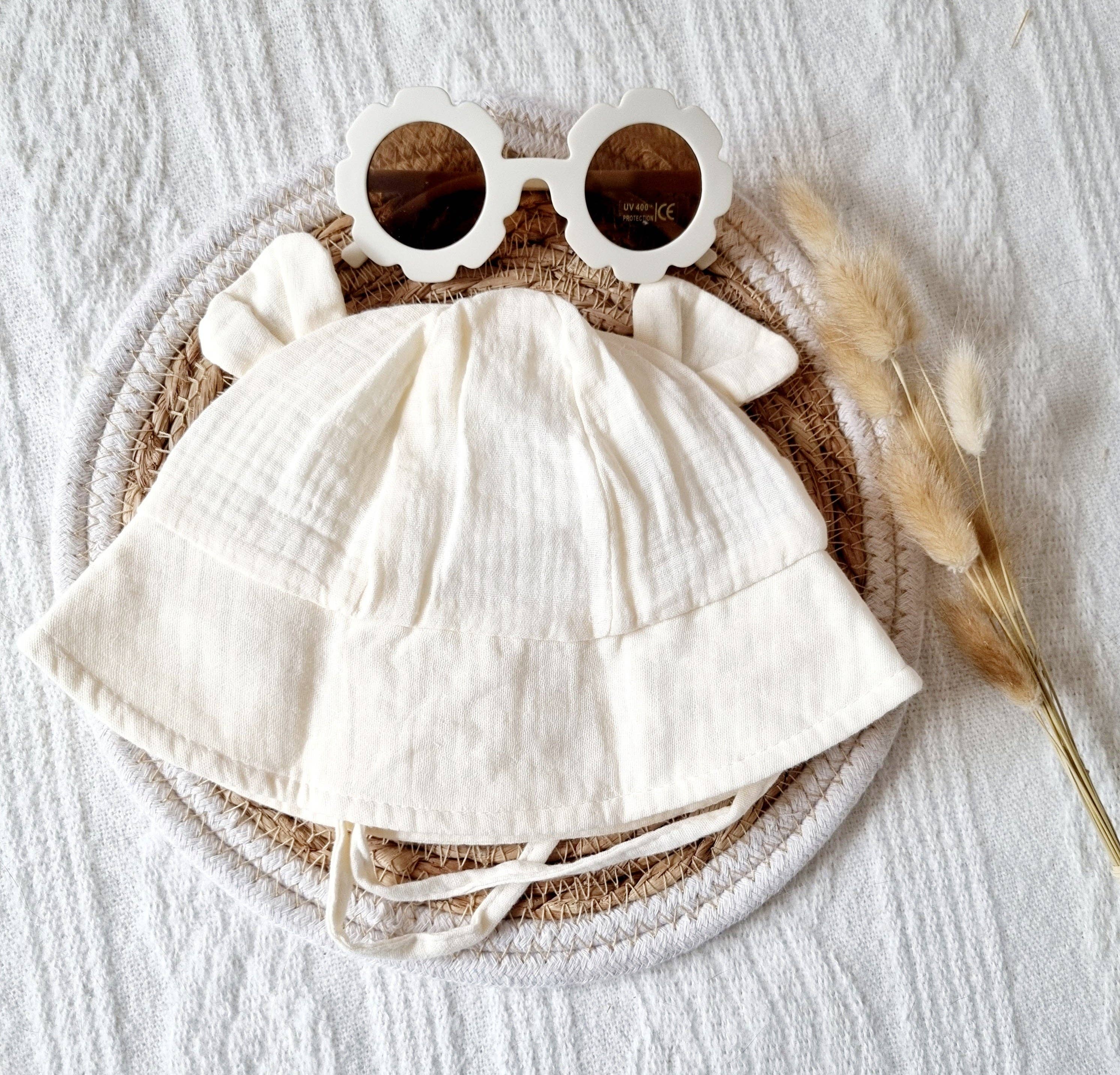 Hydrofil solhat til baby – beige