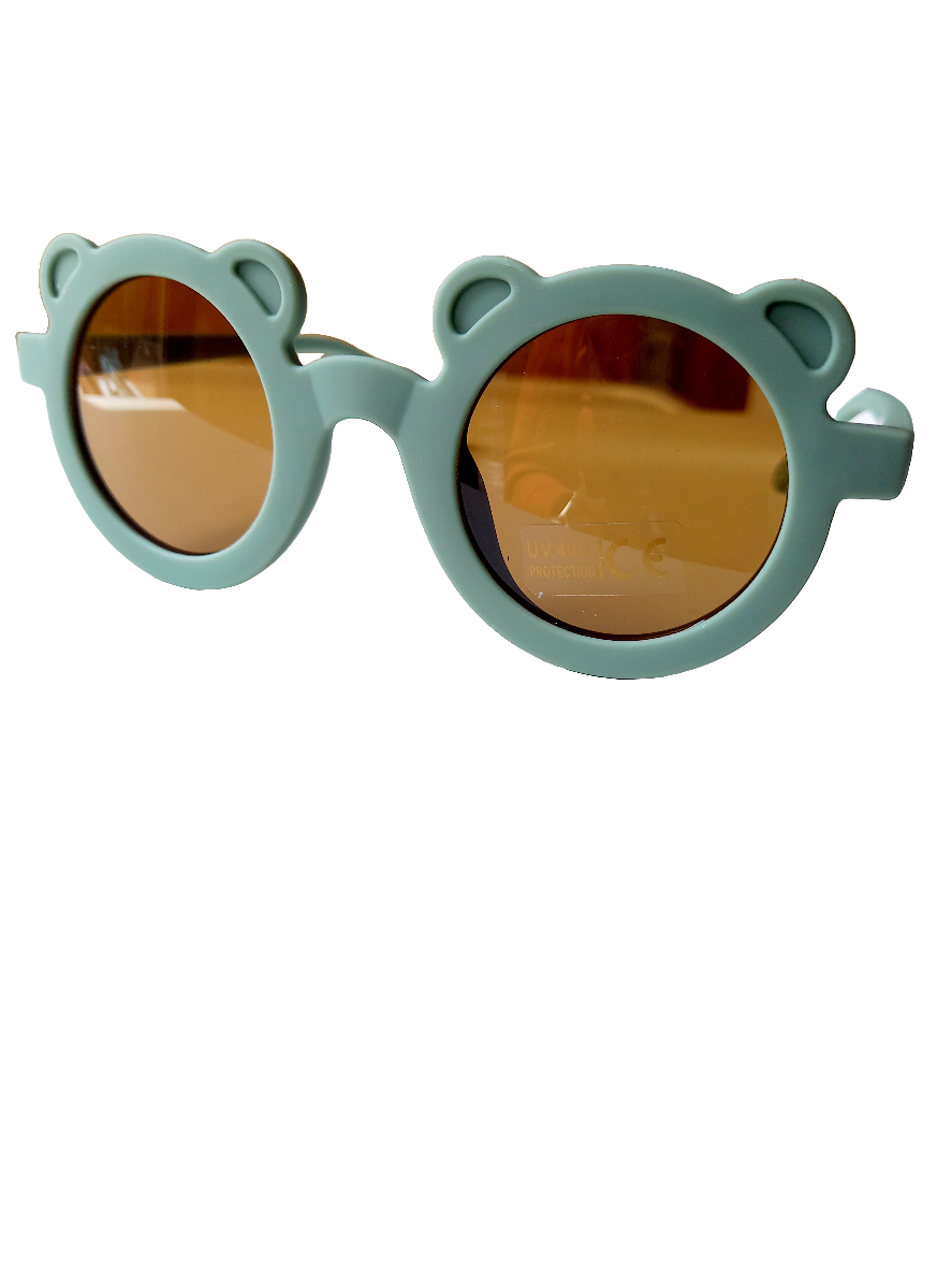 Solbriller til børn med grøn bamse - baby- og børnesolbriller