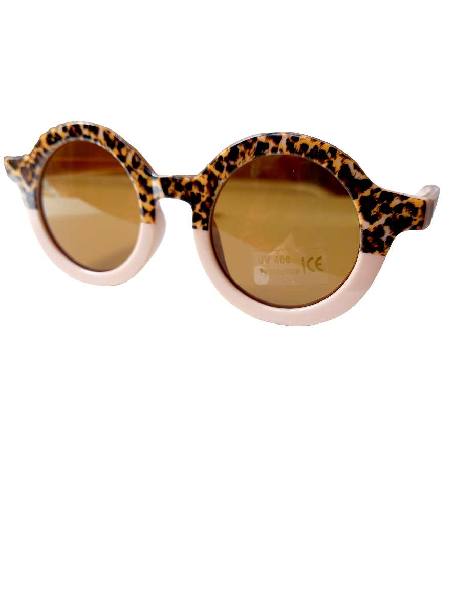 Børnesolbriller Retro med leopard- og blushdesign | baby solbriller