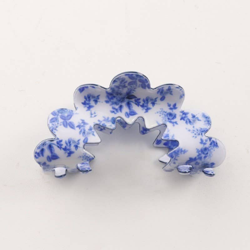 Vintage porcelænsmønstrede halvmåne hårklemmer: A