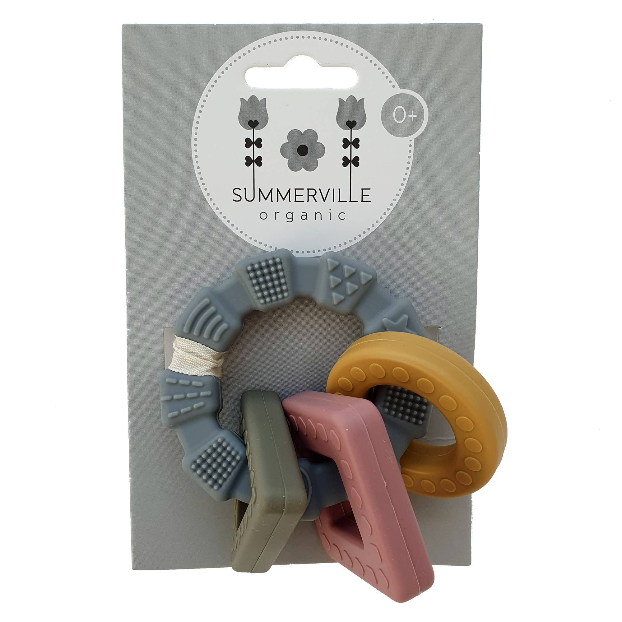 Summerville organic Babysilikone Bidering med geometriske former
