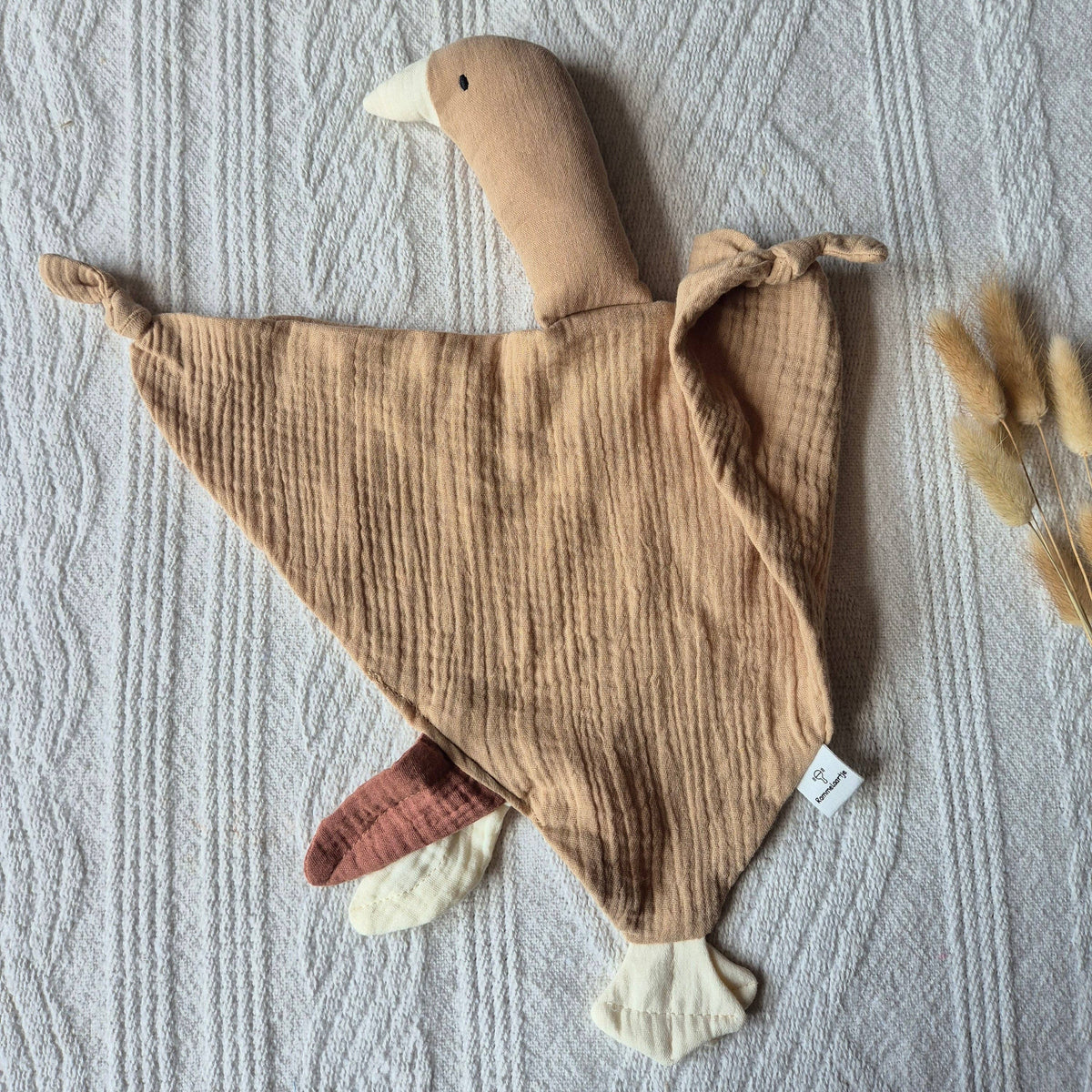 Blød, hydrofil gåse-bamse til babyer – brun
