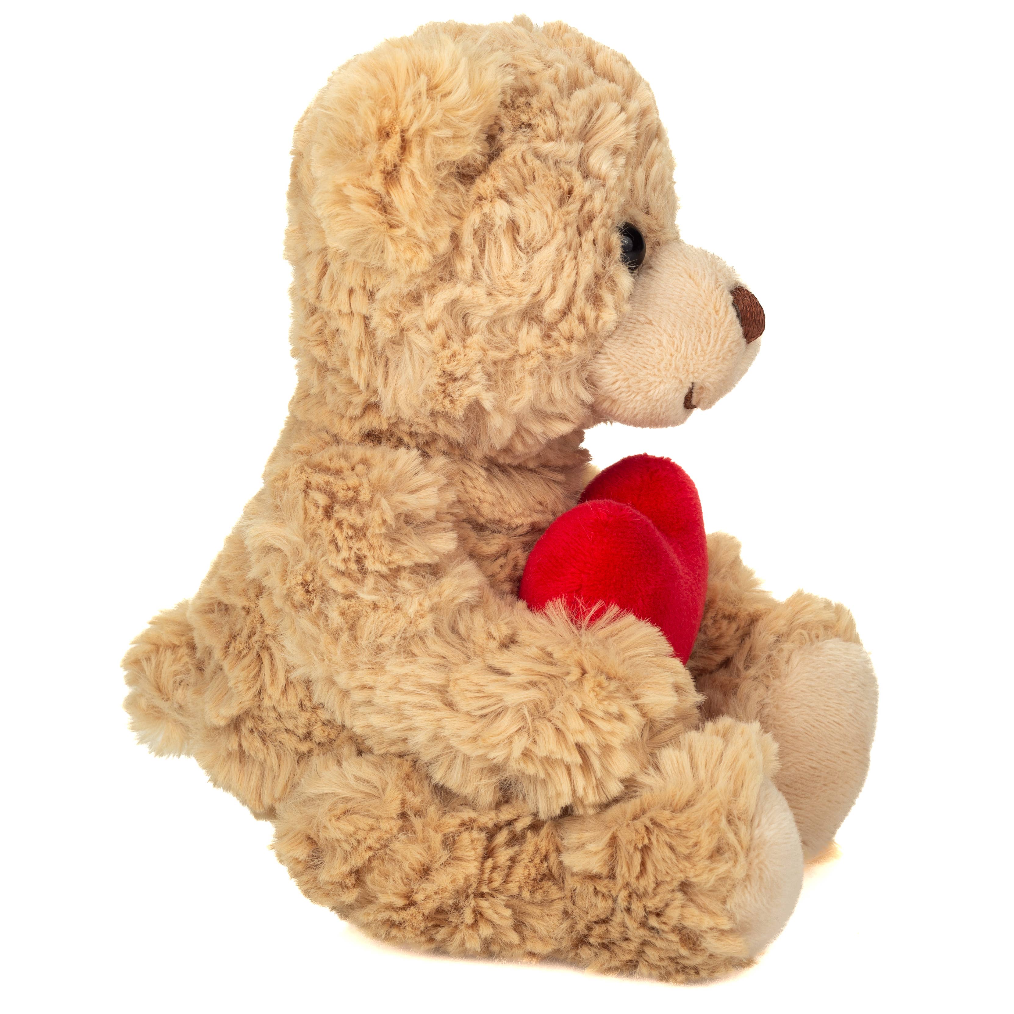 Teddybjørn med hjerte beige 20 cm - krammedyr - bamse