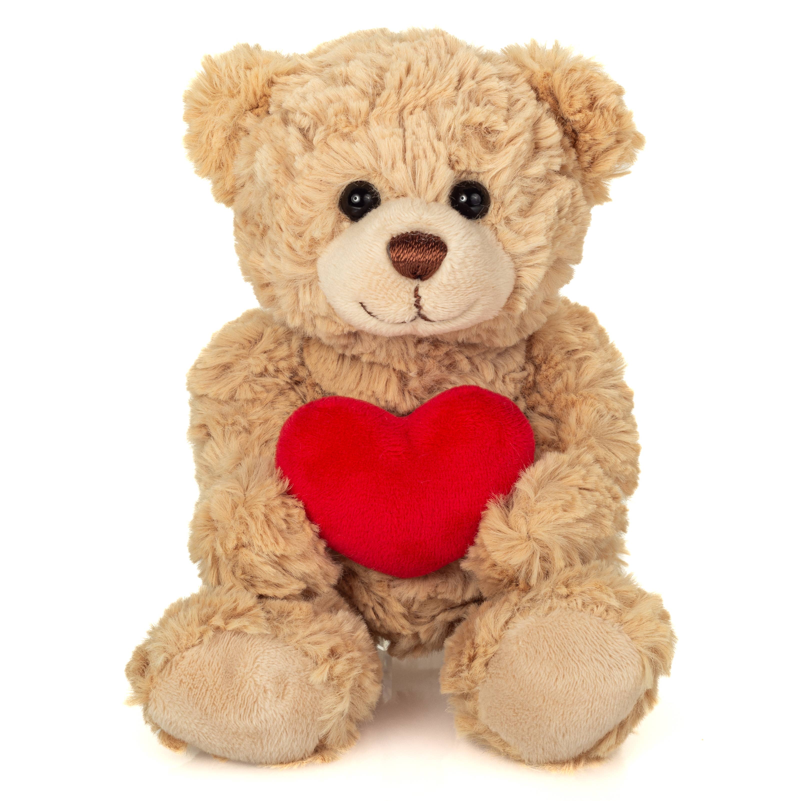 Teddybjørn med hjerte beige 20 cm - krammedyr - bamse